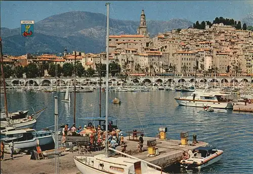 Menton Alpes Maritimes Le port et la vieille plage Cote d Azur Kat. Menton