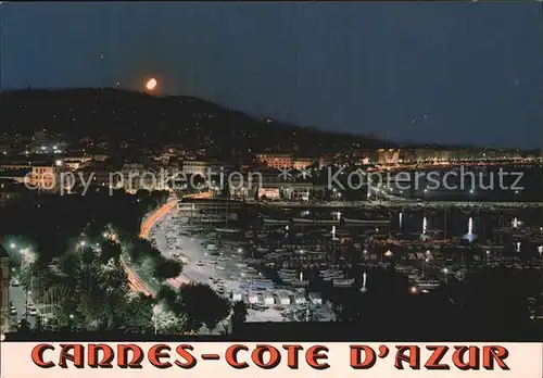 Cannes Alpes Maritimes Vue nocturne Cote d Azur Kat. Cannes