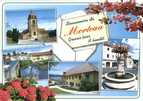 Morteau Doubs Kirche Wehr Brunnen Baumbluete Kat. Morteau
