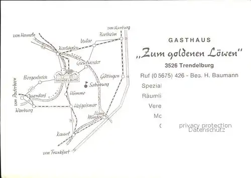 Trendelburg Gasthaus Zum goldenen Loewen Kat. Trendelburg