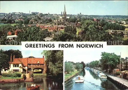 Norwich UK Gesamtansicht Kanal Altes Seehaus Kat. Norwich