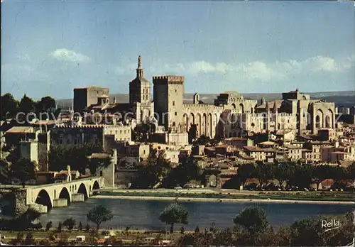 Avignon Vaucluse Fliegeraufnahme Palais des Papes Pont St. Benezet Kat. Avignon