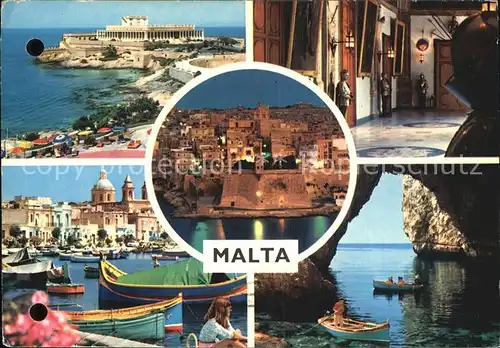 Malta Teilansichten Hafen Grotte Kat. Malta