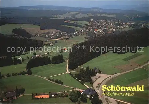 Schoenwald Schwarzwald Luftaufnahme Ansicht Kat. Schoenwald im Schwarzwald