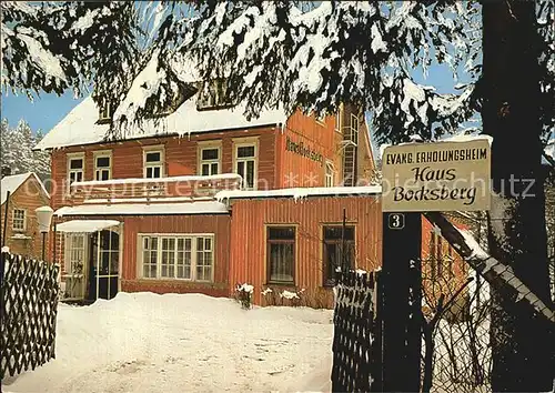 Harz Region Evangelisches Erholungsheim Haus Bocksberg Winter