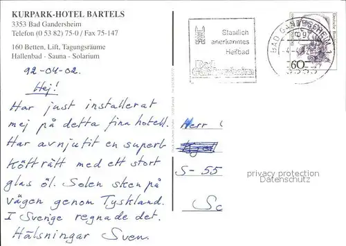 Bad Gandersheim Kurpark Hotel Kat. Bad Gandersheim