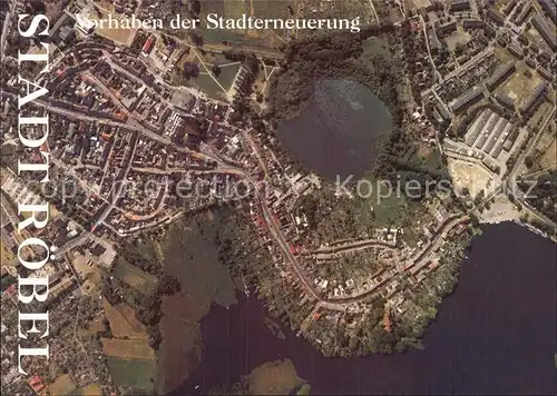 Roebel Mueritz Luftaufnahme Altstadt Moenchsee Mueritz Wuennow Stadterneuerung Kat. Roebel Mueritz