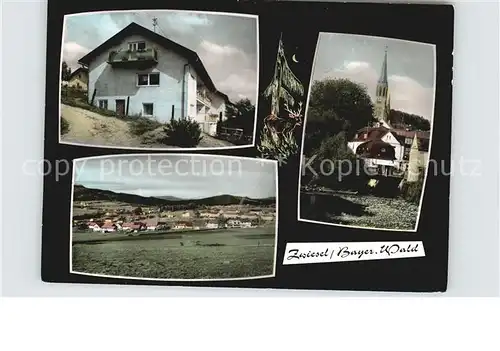Zwiesel Niederbayern Pension Gaestehaus Ortsansicht mit Kirche Landschaftspanorama Kat. Zwiesel