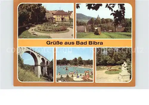 Bad Bibra Karl Marx Platz Teilansicht Schnecktalbruecke Waldschwimmbad Kuranlage Kat. Bad Bibra