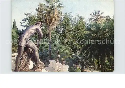 Sotschi The Arboretum Sculpture of a fisherman Kat. Russische Foederation