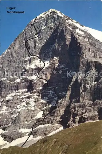 Eiger Grindelwald Nordwand Besteigungsroute Kat. Eiger