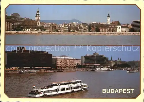 Budapest Donau Personenschiff Teilansicht  Kat. Budapest