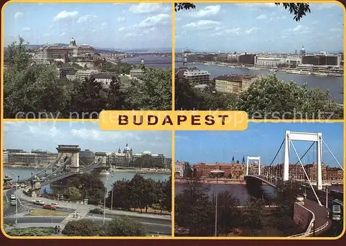 Budapest Gesamtansicht Bruecken Schlossberg Kat. Budapest