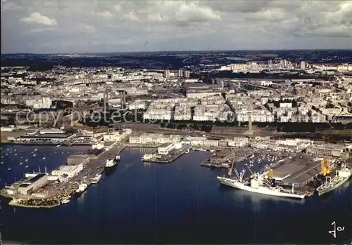 Brest Finistere Hafen Fliegeraufnahme Kat. Brest