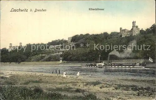 Loschwitz Elbschloesser Schiff Kat. Dresden