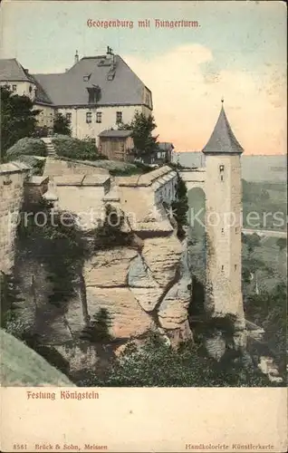 Koenigstein Saechsische Schweiz Festung Georgenburg Hungerturm Kat. Koenigstein Saechsische Schweiz