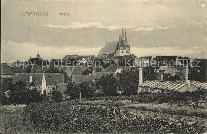 Lommatzsch Ansicht Kirche Kat. Lommatzsch Nr. de04515 oldthing