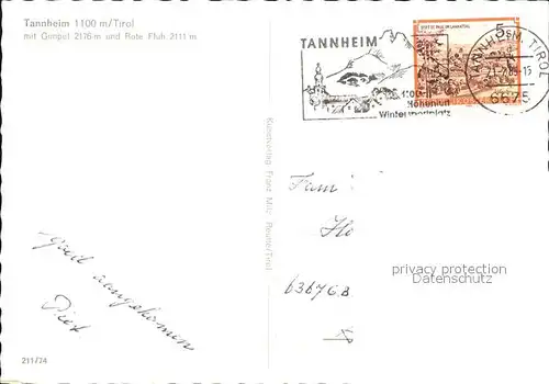 Tannheim Tirol mit Gimpel und Rote Fluh Kat. Tannheim