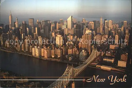 New York City Queensboro Bridge Air view