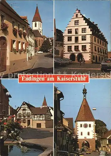 Endingen Kaiserstuhl Kirche Rathaus Brunnen Stadttor Kat. Endingen am Kaiserstuhl