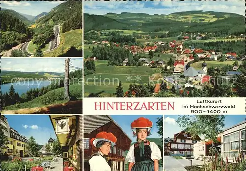 Hinterzarten Hoellentalstr Panorama Titisee Dorfmotive Schwarzwaelderinnen mit Bollenhut Kat. Hinterzarten