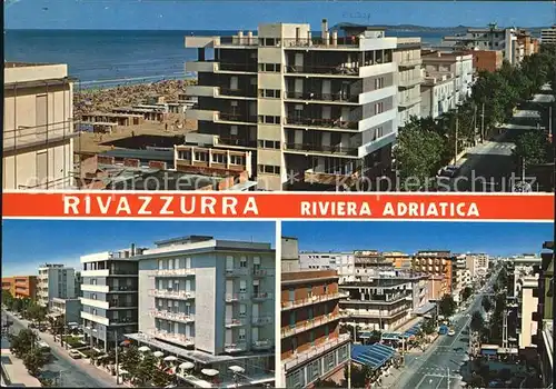 Rivazzurra di Rimini Teilansichten Hotels Strand Kat. 