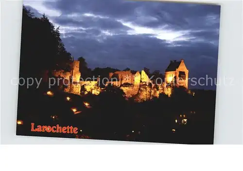 Larochette Luxembourg Chateau la nuit Schloss Kat. Luxemburg