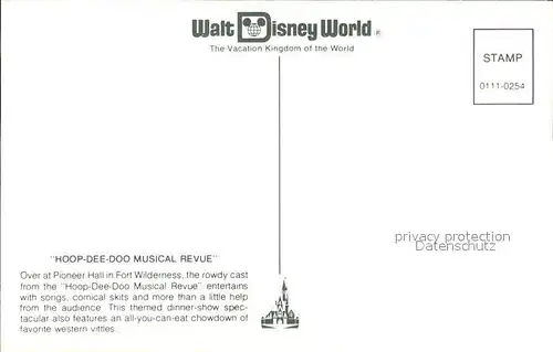 Walt Disney World Hoop Dee Doo Musical Revue Kat. Lake Buena Vista