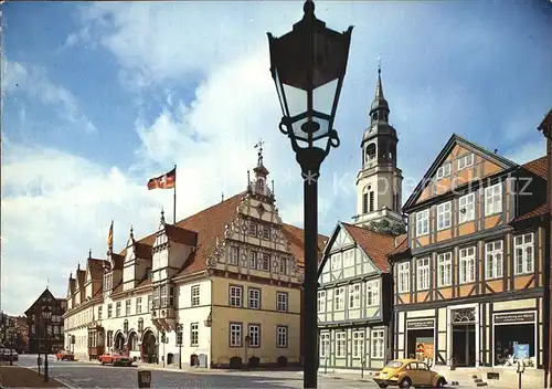 Celle Niedersachsen Rathaus mit Stadtkirche Kat. Celle