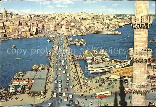 Istanbul Constantinopel Galata Bruecke Minarett Kat. Istanbul