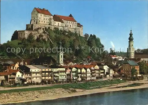 Burghausen Salzach Teilansicht mit Burg Kat. Burghausen