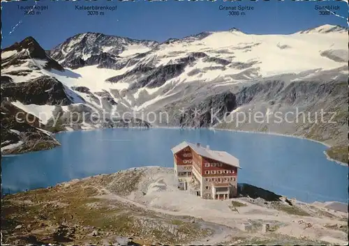 Rudolfshuette mit Weissee Tauernkogel Kaiserbaerenkopf Granatspitze Kat. Uttendorf