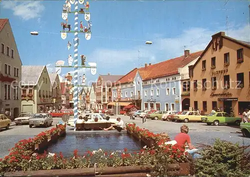 Waldkirchen Niederbayern Stadtplatz Brunnen Maibaum Kat. Waldkirchen