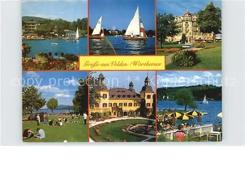 Velden Woerther See Schlosshotel Carintha Hotel Promenade Segelboot Liebewiese Kat. Velden am Woerther See