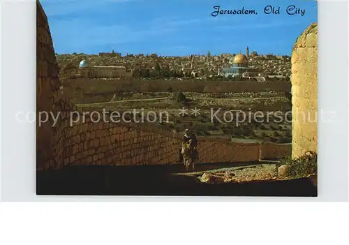 Jerusalem Yerushalayim Old City view from Mount of Olives The Wall Temple Dome Mosque Kat. Israel