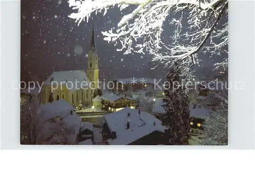 Schliersee Blick vom Weinberg Pfarrkirche St Sixtus Winterpanorama Kat. Schliersee