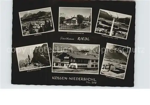 Niederbichl Koessen Gasthaus Riedl Erholungsheim Unterberg Lift Walchsee Stripsenjoch Alpen