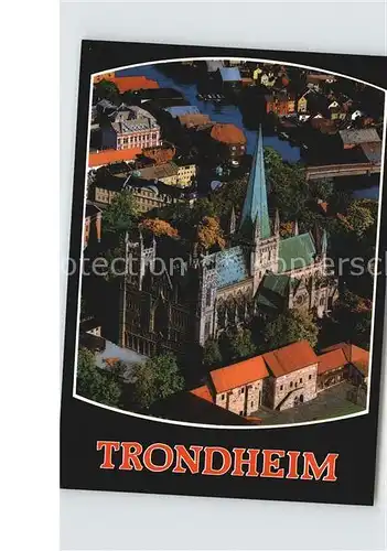 Trondheim Nidarosdomen Nidaros Kathedrale Fliegeraufnahme Kat. Trondheim