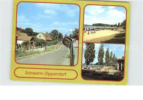Zippendorf Fussgaengerbruecke Strandbad Pavillon Kat. Schwerin