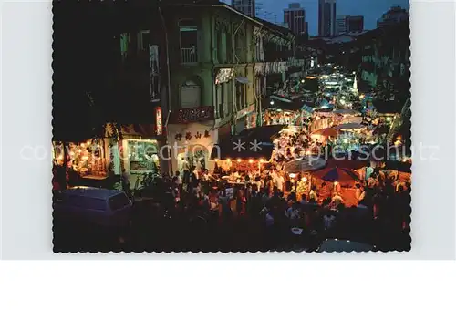 Singapore Chinatown by night Bazaars Shophouses Kat. Singapore