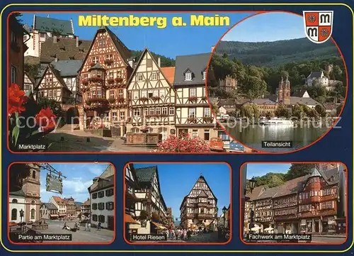 Miltenberg Main Marktplatz Hotel Riesen Fachwerk Kat. Miltenberg