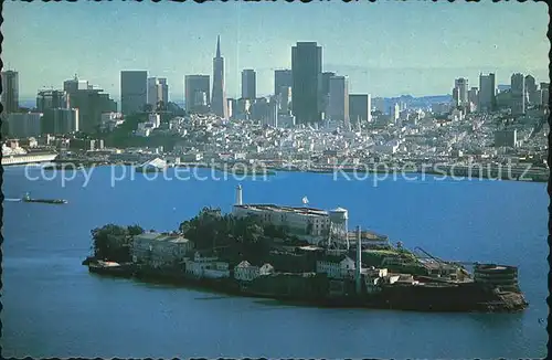 San Francisco California Fliegeraufnahme Skyline with Alcatraz Kat. San Francisco