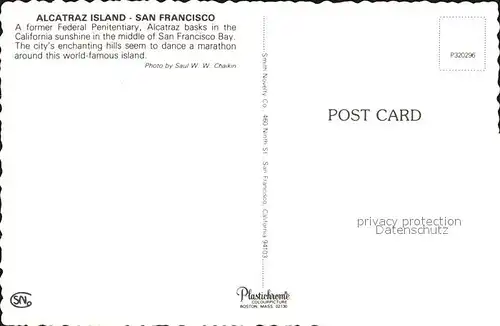 San Francisco California Fliegeraufnahme Skyline with Alcatraz Kat. San Francisco