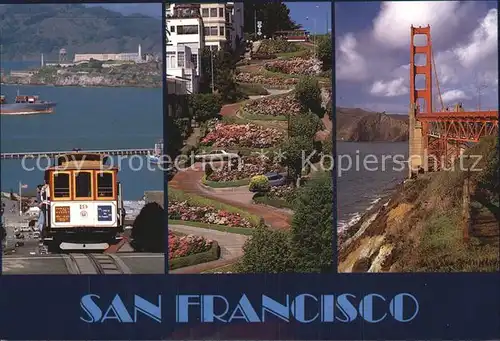 San Francisco California Cable Car Lombard Street Golden Gate Bridge Kat. San Francisco