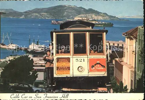 San Francisco California Cable Car Hill Hyde Street Alcatraz Kat. San Francisco