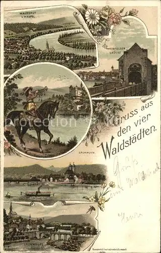 Waldshut Tiengen Rheinfelder Bruecke Trompeter von Saeckingen Laufenburg Rheinbruecke