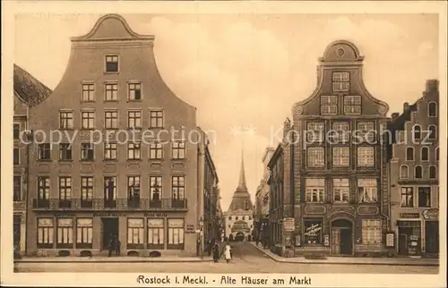 Rostock Mecklenburg Vorpommern Alte Haeuser am Markt Kat. Rostock