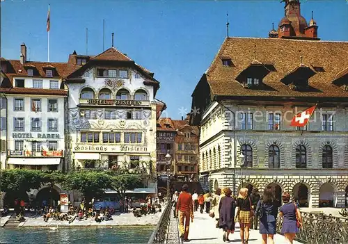 Luzern LU Rathaus mit Durchgang zum Kornmarkt Kat. Luzern