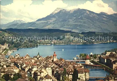 Luzern LU mit Rigi Blick vom Guetsch Kat. Luzern