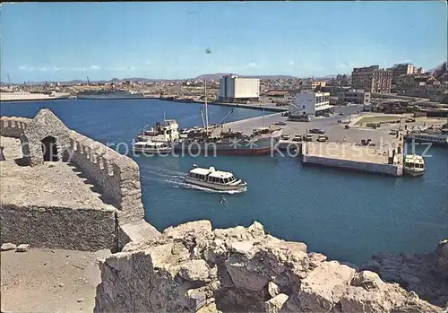 Heraklion Iraklio Hafeneinfahrt Panorama Kat. Insel Kreta